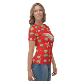 Not All Heroes Use Stairs (Women's Crew Neck T-shirt) Comic Book Speech Bubbles Pattern