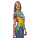 Hollywood Ableism: Person + Disability = Villain (Women's Crew Neck T-shirt Comic Pattern)