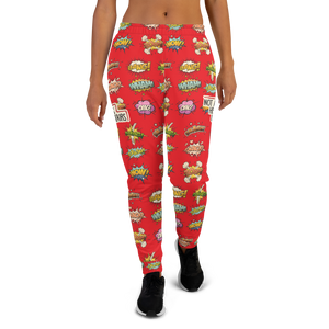 Not All Heroes Use Stairs (Women's Joggers) Comic Book Speech Bubbles Pattern