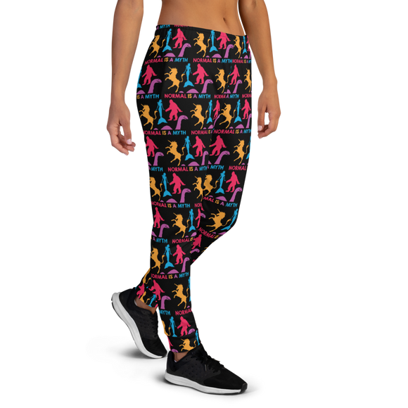 Normal is a Myth (Bigfoot, Mermaid, Unicorn & Loch Ness Monster Pattern) Women's Joggers