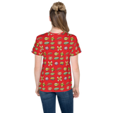 Not All Heroes Use Stairs (Unisex Youth Crew Neck T-shirt) Comic Book Speech Bubbles Pattern