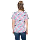 Disability Themed Small Patchwork (Unisex Youth Crew Neck T-shirt) Pastel Colors