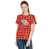 Not All Heroes Use Stairs (Youth Crew Neck T-shirt) Comic Book Speech Bubbles Pattern