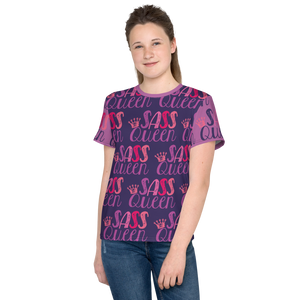 Sass Queen Color Block Youth Crew Neck T-shirt