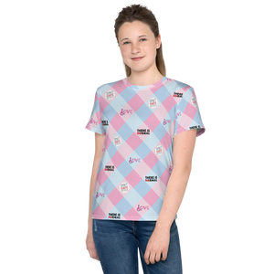 Disability Themed Small Patchwork (Unisex Youth Crew Neck T-shirt) Pastel Colors