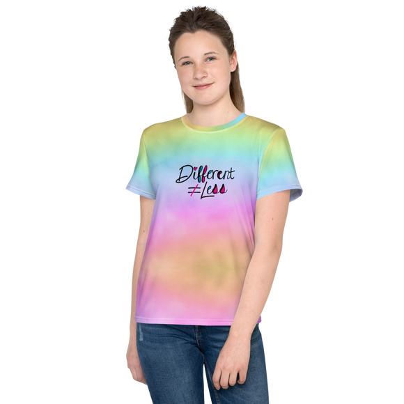 Different Does Not Equal Less (As Seen on Netflix's Raising Dion) Colorful Unisex Youth Crew Neck T-shirt