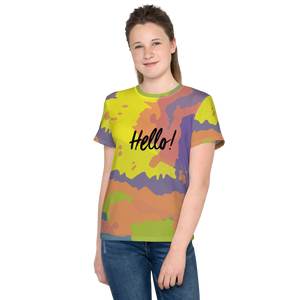 Hello! (Friendly) Colorful Unisex Youth Crew Neck T-shirt