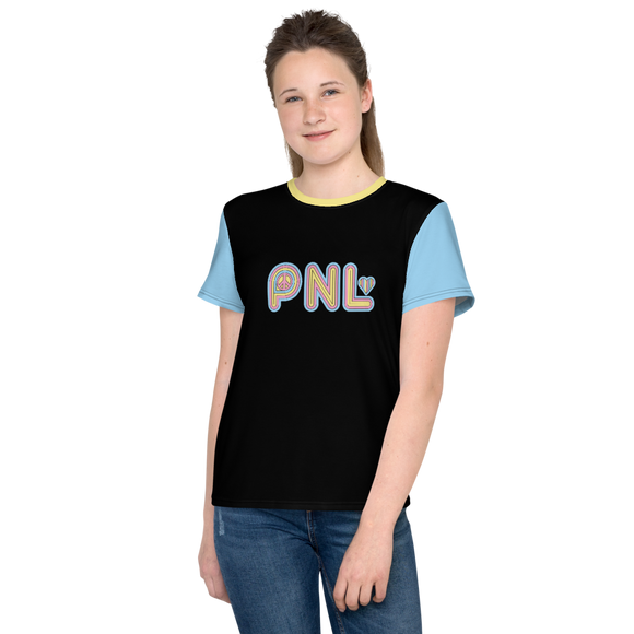 Peace and Love (PNL) Color Block Unisex Youth Crew Neck T-shirt