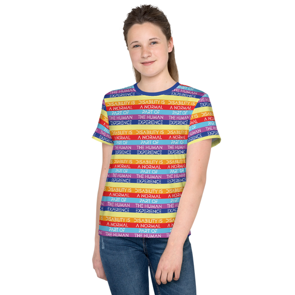 Disability is a Normal Part of the Human Experience (Pattern) Unisex Youth Crew Neck T-shirt