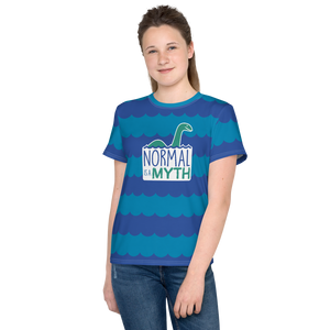 Normal is a Myth (Loch Ness Monster Pattern) Unisex Youth Crew Neck T-shirt