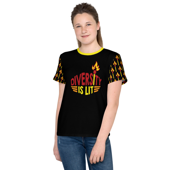 Diversity is Lit (Youth Unisex Crew Neck T-shirt)