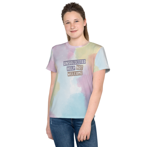 Unsolicited Help Not Welcome (Colorful) Unisex Youth Crew Neck T-shirt