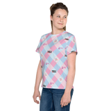Disability Themed Small Patchwork (Unisex Youth Crew Neck T-shirt) Pastel Colors