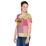 Uniquely Me Floral Pattern Unisex Youth Crew Neck T-shirt