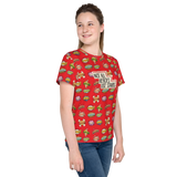 Not All Heroes Use Stairs (Unisex Youth Crew Neck T-shirt) Comic Book Speech Bubbles Pattern