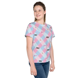 Disability Themed Small Patchwork (Unisex Youth Crew Neck T-shirt) Pastel Colors