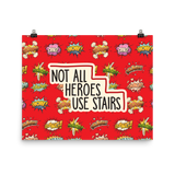 Not All Heroes Use Stairs (Poster) Comic Book Speech Bubbles Pattern