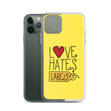 Love Hates Labels (Yellow iPhone Case)