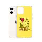 Love Hates Labels (Yellow iPhone Case)