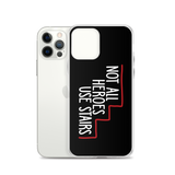 Not All Heroes Use Stairs (Black iPhone Case)