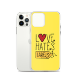 Love Hates Labels (Yellow iPhone Case)