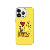 Love Hates Labels (Yellow iPhone Case)