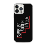 Not All Heroes Use Stairs (Black iPhone Case)