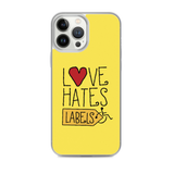 Love Hates Labels (Yellow iPhone Case)