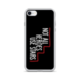 Not All Heroes Use Stairs (Black iPhone Case)