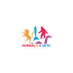 Normal is a Myth (Bigfoot, Mermaid, Unicorn & Loch Ness Monster Pattern) Sticker