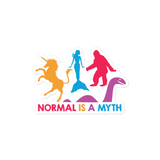 Normal is a Myth (Bigfoot, Mermaid, Unicorn & Loch Ness Monster Pattern) Sticker