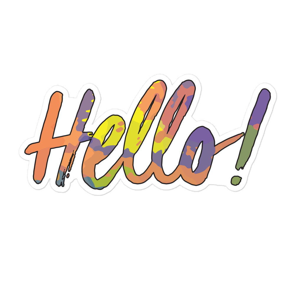 Hello! (Friendly) Sticker – Sammi Haney’s DisabilityShirts.com