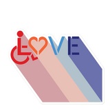 Love for the Disability Community (Rainbow Shadow) Sticker