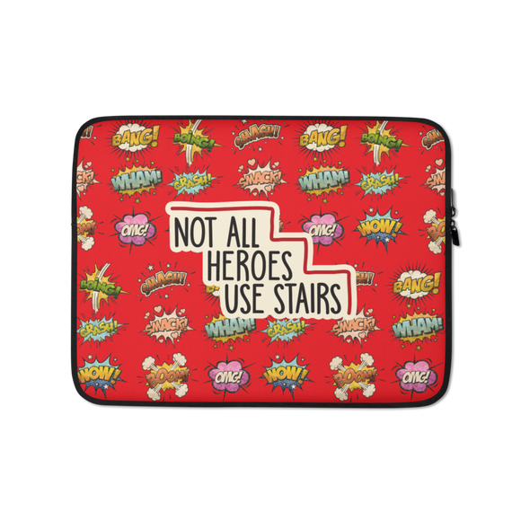 Not All Heroes Use Stairs (Laptop Sleeve) Comic Book Speech Bubbles Pattern