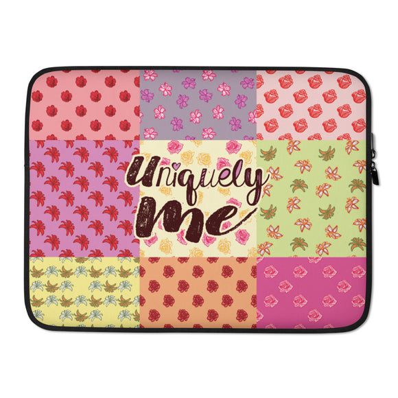 Uniquely Me Floral Pattern Laptop Sleeve