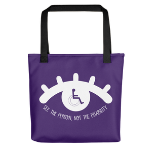 tote bag see the person not the disability wheelchair inclusion inclusivity acceptance special needs awareness diversity