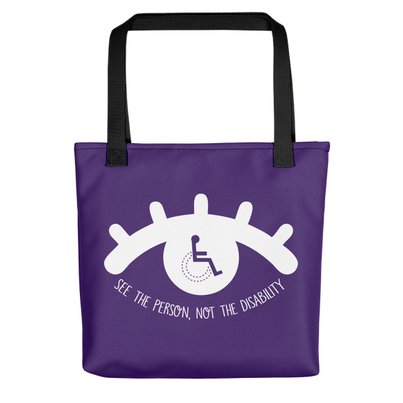 tote bag see the person not the disability wheelchair inclusion inclusivity acceptance special needs awareness diversity