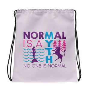 drawstring bag normal is a myth mermaid unicorn peer pressure popularity disability special needs awareness inclusivity acceptance