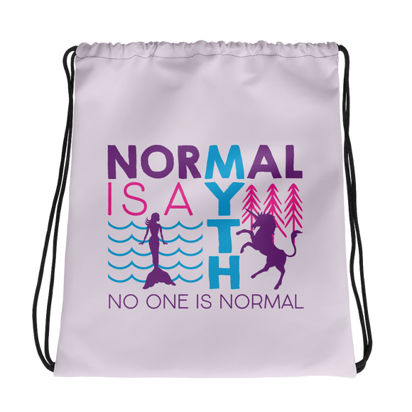 drawstring bag normal is a myth mermaid unicorn peer pressure popularity disability special needs awareness inclusivity acceptance
