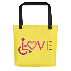 tote bag showing love for the special needs community heart disability wheelchair diversity awareness acceptance disabilities inclusivity inclusion