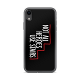 Not All Heroes Use Stairs (Black iPhone Case)