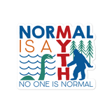 sticker normal is a myth big foot loch ness lochness yeti sasquatch disability special needs awareness inclusivity acceptance activism