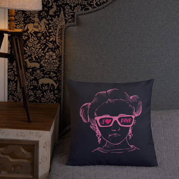 pillow I love Pink pink glasses love luv heart Raising Dion Esperanza fan Netflix Sammi Haney