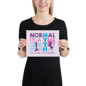 poster normal is a myth mermaid unicorn peer pressure popularity disability special needs awareness inclusivity acceptance