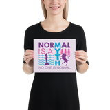 poster normal is a myth mermaid unicorn peer pressure popularity disability special needs awareness inclusivity acceptance