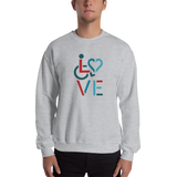 sweatshirt showing love for the special needs community heart disability wheelchair diversity awareness acceptance disabilities inclusivity inclusion