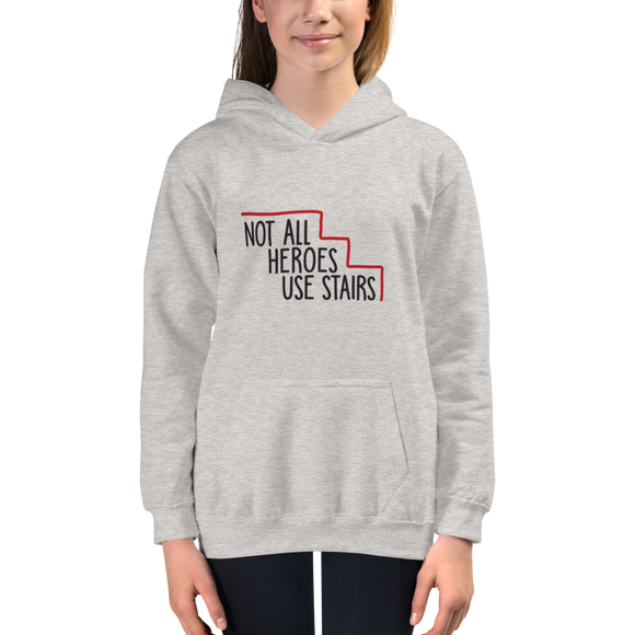 kid's hoodie Not All Heroes Use Stairs hero role model super star ableism disability rights inclusion wheelchair disability inclusive disabilities