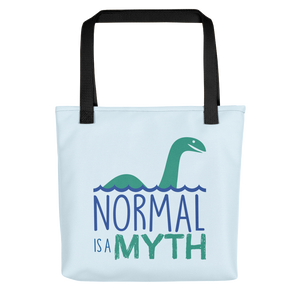 tote bag normal is a myth loch ness monster lochness peer pressure popularity disability special needs awareness inclusivity acceptance activism