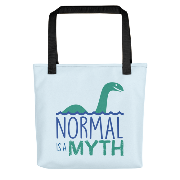 tote bag normal is a myth loch ness monster lochness peer pressure popularity disability special needs awareness inclusivity acceptance activism