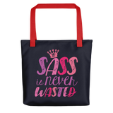 tote bag sass is never wasted sassy Raising Dion Esperanza fan Netflix Sammi Haney girl wheelchair pink glasses disability osteogenesis imperfecta